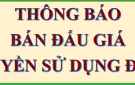 Thông báo: Lựa chọn tổ chức đấu giá tài sản là Quyền sử dụng đất trên tại MBQH số 5203/QĐ-UBND ngày 15/12/2015 (điều chỉnh tiểu dự án) thuộc xã Đông Tân