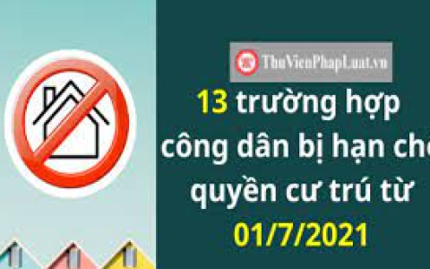  Các trường hợp công dân bị hạn chế quyền cư trú