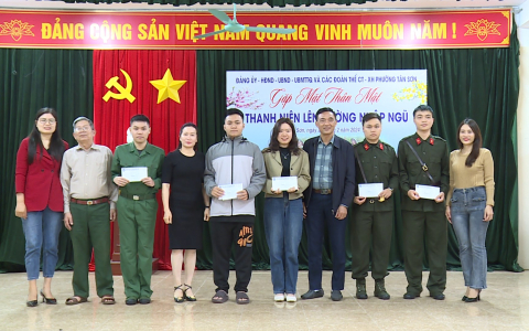 Phường Tân Sơn: Gặp mặt thanh niên trước khi lên đường làm nghĩa vụ quân sự năm 2024