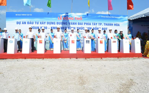 Lễ động thổ Dự án đường vành đai phía Tây thành phố Thanh Hoá (giai đoạn 1) đoạn Km0 - Km6 theo hình thức hợp đồng BOT