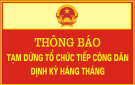  Thông báo: Tạm dừng tiếp công dân định kỳ ngày 31 tháng 8 năm 2021 của Chủ tịch UBND thành phố Thanh Hoá