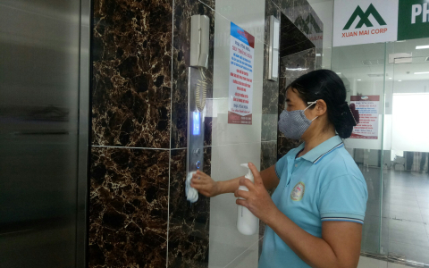 Các khu chung cư tăng cường công tác phòng chống dịch Covid - 19