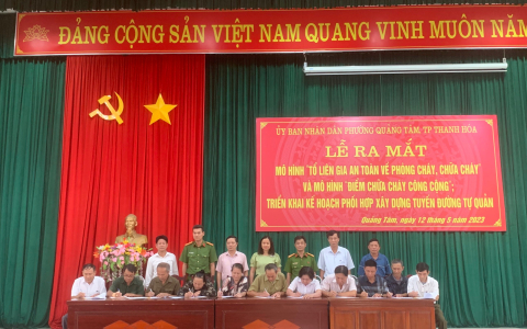 Phường Quảng Tâm: Ra mắt mô hình Tổ liên gia an toàn về phòng cháy, chữa cháy và xây dựng các tuyến đường tự quản