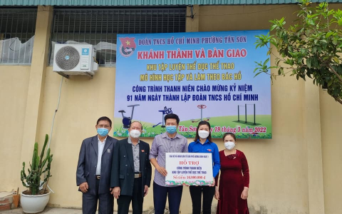 Đoàn phường Tân Sơn hoàn thành công trình kỷ niệm 20 năm ngày thành lập phường