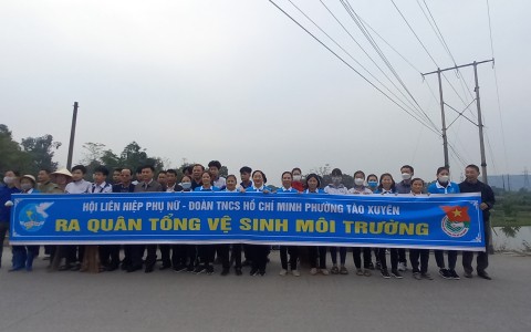 Phường Tào Xuyên ra quân tổng vệ sinh môi trường