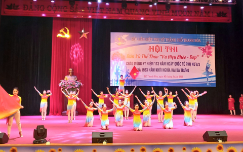 Hội LHPN thành phố Thanh Hóa tổ chức đồng diễn và Hội thi dân vũ thể thao năm 2023